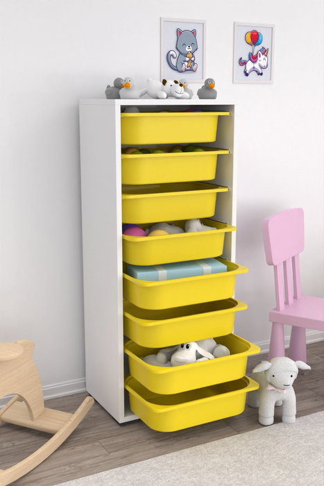 Hanah Home Armario Multiusos Blanco y Amarillo Hanah Home Armario Multiusos Blanco y Amarillo